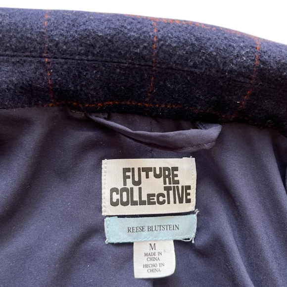 Classic Navy And Red Plaid Women's Blazer Work Wear Office Coat - Picture 4 of 10